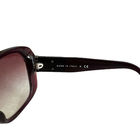 CHANEL: Burgundy, CC Logo Sunglasses #283